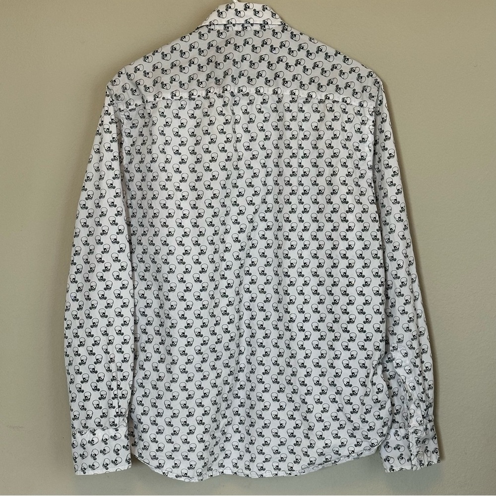 Celio Sportswear Mens Skull Button‎ Down Cotton Shirt Size Medium - Picture 2 of 7